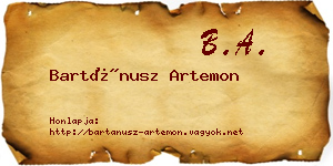 Bartánusz Artemon névjegykártya